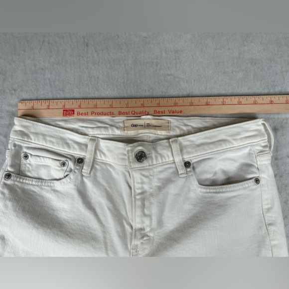 Gap Real Straight Jeans Womens 28L White Denim 1969 Skinny Leg Classic Core Y2K - Picture 4 of 12